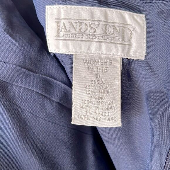 Lands’ End Women’s Silk & Wool Blend Pencil Skirt | Navy Blue | Size Petite 10 - Picture 8 of 8